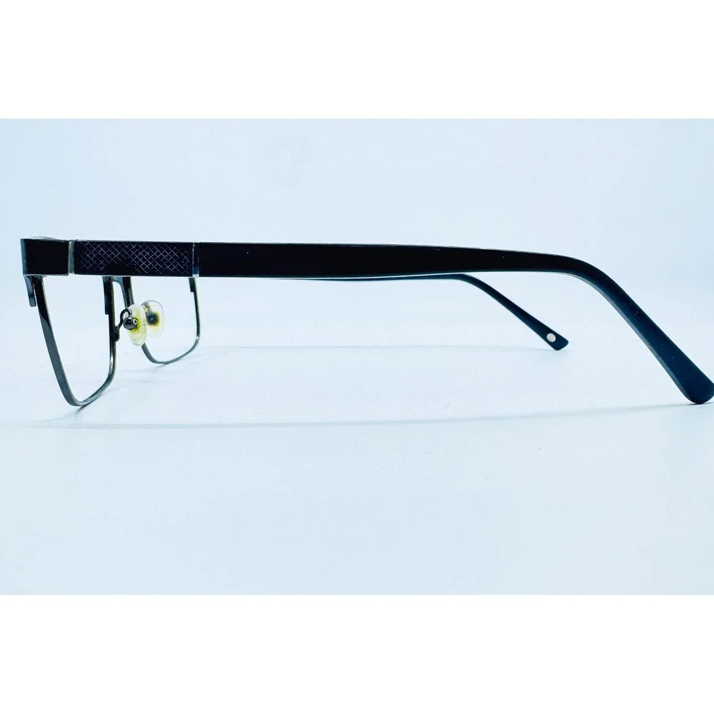 Bulova Eyeglasses Mens Black Rectangular Metal Frames 59-17-150
